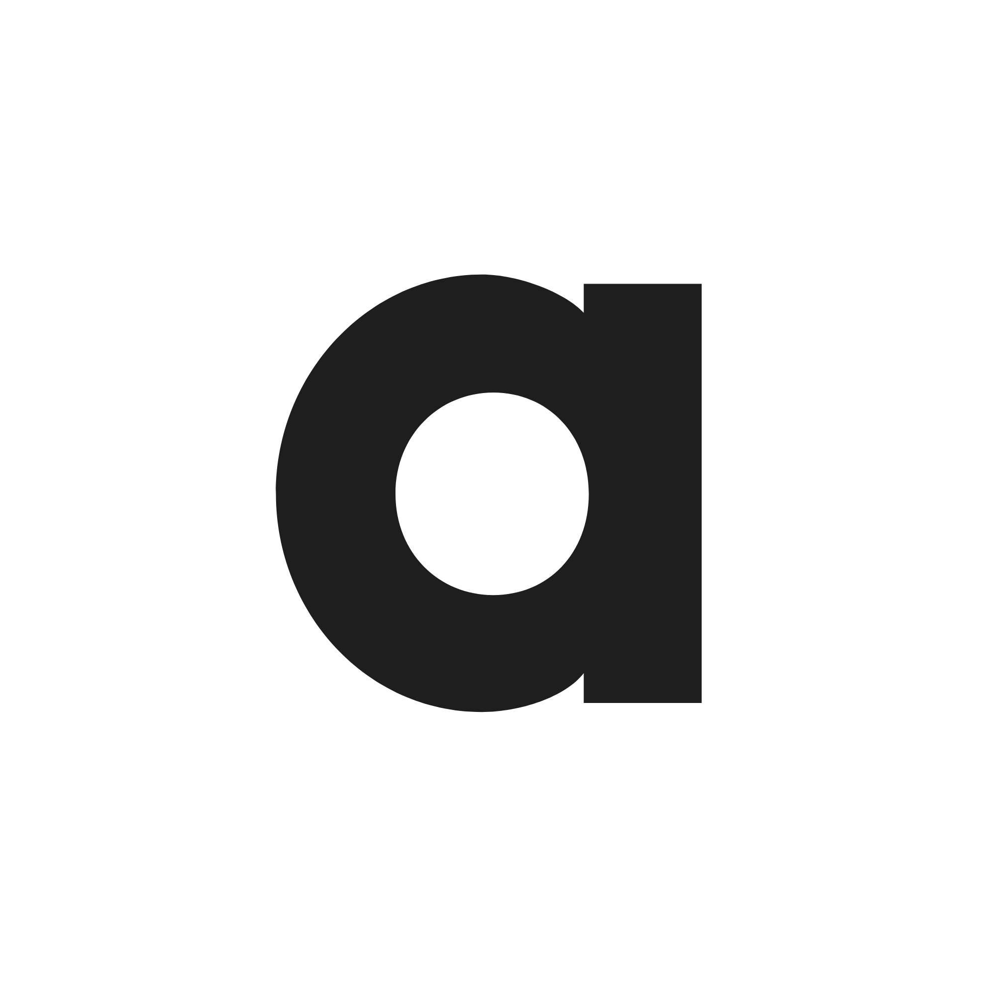 arrley letterform mark, black, solid white background